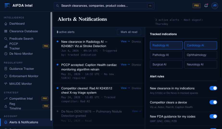 Smart Alerts screen
