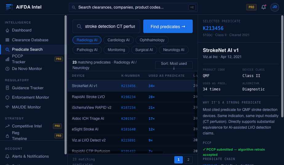 Predicate Intelligence screen
